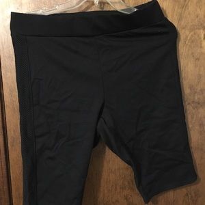 Black Biker shorts with Fishnet accent